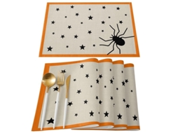Conjunto de 6 Toalhas de Mesa Halloween Nova Line, lavável, anti derrame, para festas e cozinha