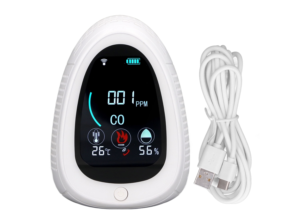 Laxiscreed Sistema De Segurança Com Alarme De Fumaça E Monóxido, Wifi, Controle Remoto, Sensores De Temperatura E Umidade