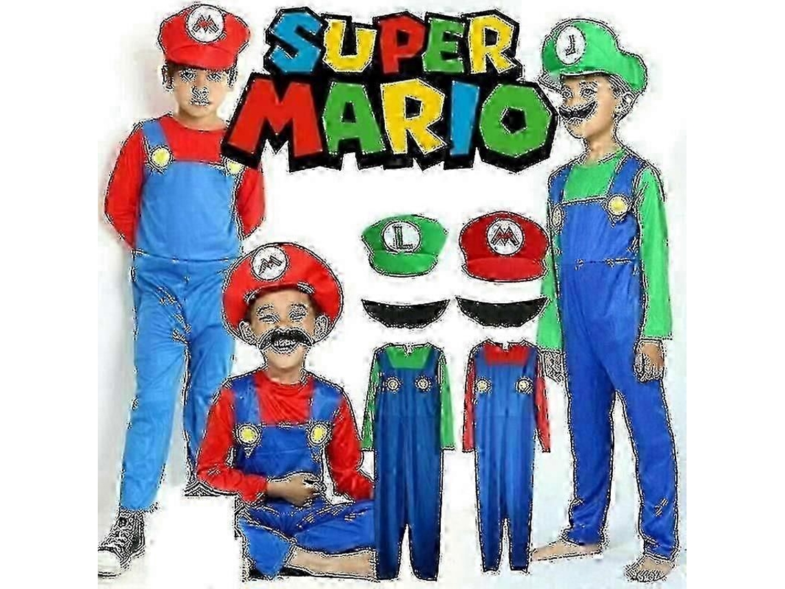 Disfraz De Mario Luigi Para Adultos E Crianças Carnaval Halloween Festa Cosplay Luigi Green Girl S