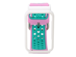 Pulseira de Silicone com Case Bumper para Mi Band 7 Pro Rosa, Verde e Branco