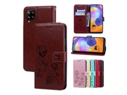 Capa De Celular Flip De Couro Pu Com Relevo Rosa Global Para Samsung Galaxy M33 5g