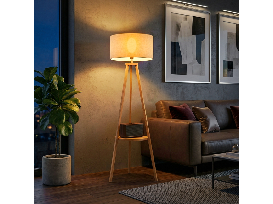 Candeeiro De Pé Moderno Para O Quarto Com Lâmpadas De E27. 40w E Interruptor De Pé. Com Base De Tripé Inoxidável 154cm