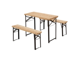 Conjunto de Jardim 3 peças, 2 cadeiras e mesa redonda em aço preto, ø60x71cm