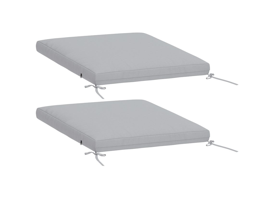 Conjunto de 2 Almofadas para Cadeiras de Jardim, Espuma Antiderrapante 50x50cm Cinza S/MARCA