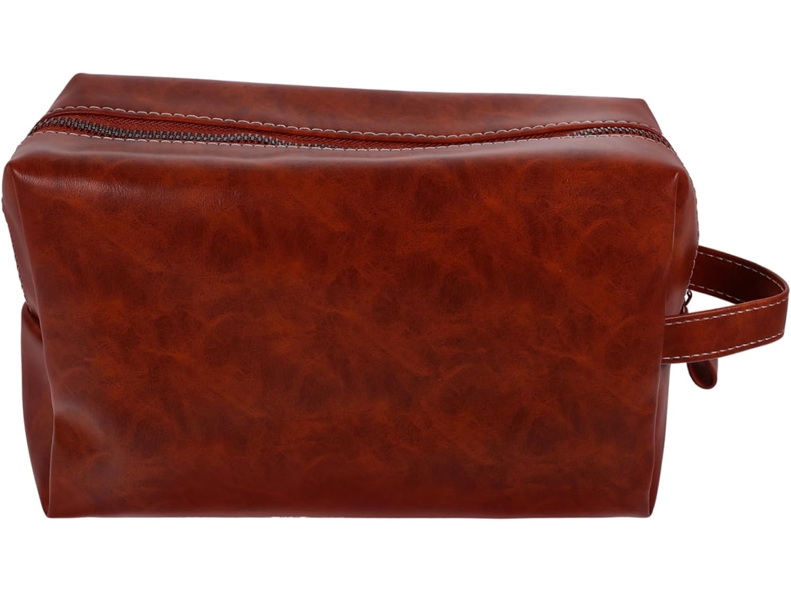 Nécessaire Vintage Masculina, Portátil E Elegante Em Couro Pu, Com Amplo Espaço De Armazenamento.