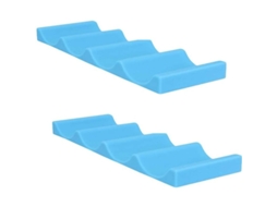 2026 estanteria Apilable para Garrafas e Latinhas, Organizador de Silicone para Geladeira e Armário, Azul 29,7x10x2,3cm