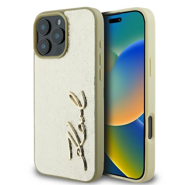 Capa Karl Lagerfeld Klhcp16lpfmfbkmd Para Iphone 16 Pro 6.3 Metal Signature