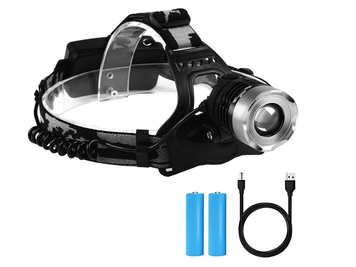 Lanterna De Cabeça Led Recarregável, Farol Super Brilhante De 1800 Lúmens, 3 Modos, Ajustável, À Prova D'água, Lanterna De Farol Perfeita (p
