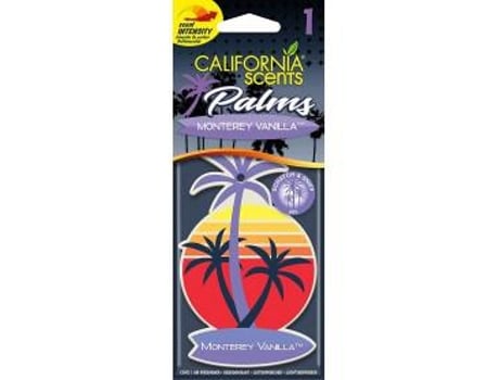 California Scents Ambientador de Coche Fragancia 'Monterey Vanilla' Con Aroma de Vainilla de Monterrey Palmeras de Papel