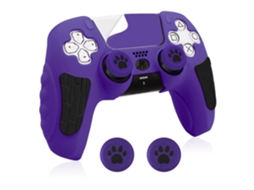 Capa Controle De Para Ps5, Capa De Silicone Antiderrapante Com Capas Para Joystick E Adesivos (roxa) Cuich