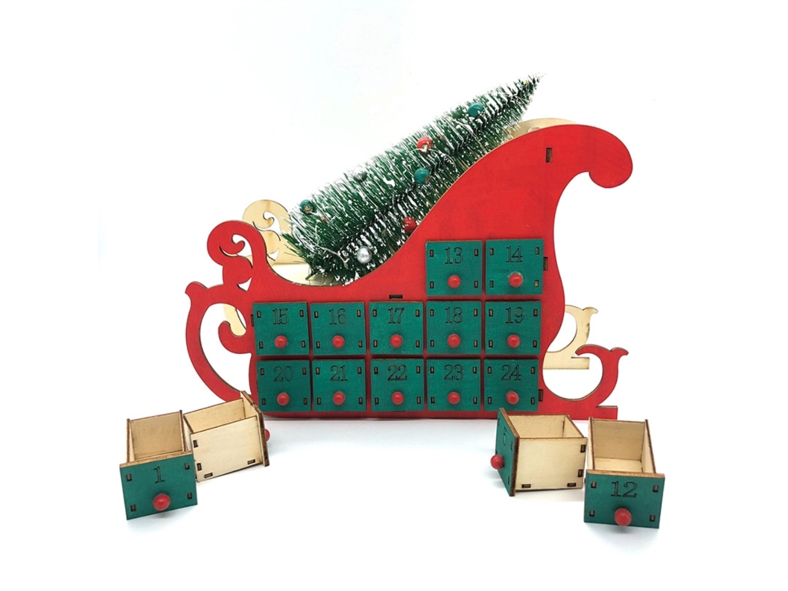 Laxiscreed Calendário De Natal Com 24 Gavetas E Luz Led Para Decoração De Árvore Festiva