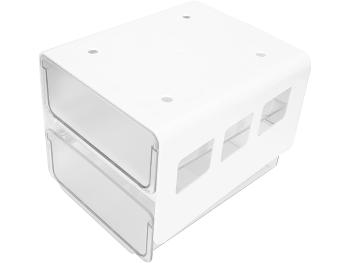 Caixa Organizadora Adesiva Amosfun, Sem Necessidade de Furar, em Abs Branco, Organizador para Debaixo da Mesa,
