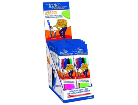 Caneta Esferográfica TRATTO 817200 Preto Azul Verde Vermelho 80 Peças