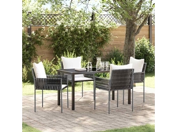 Vidaxl Conjunto de Jantar para Jardim 5 Pcs Marrom e Preto