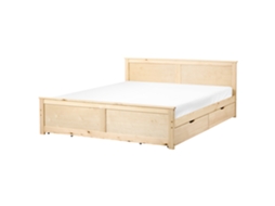 Cama Con 4 Cajones Beliani Dauphin De Madera De Pino Marrón 189x206x82