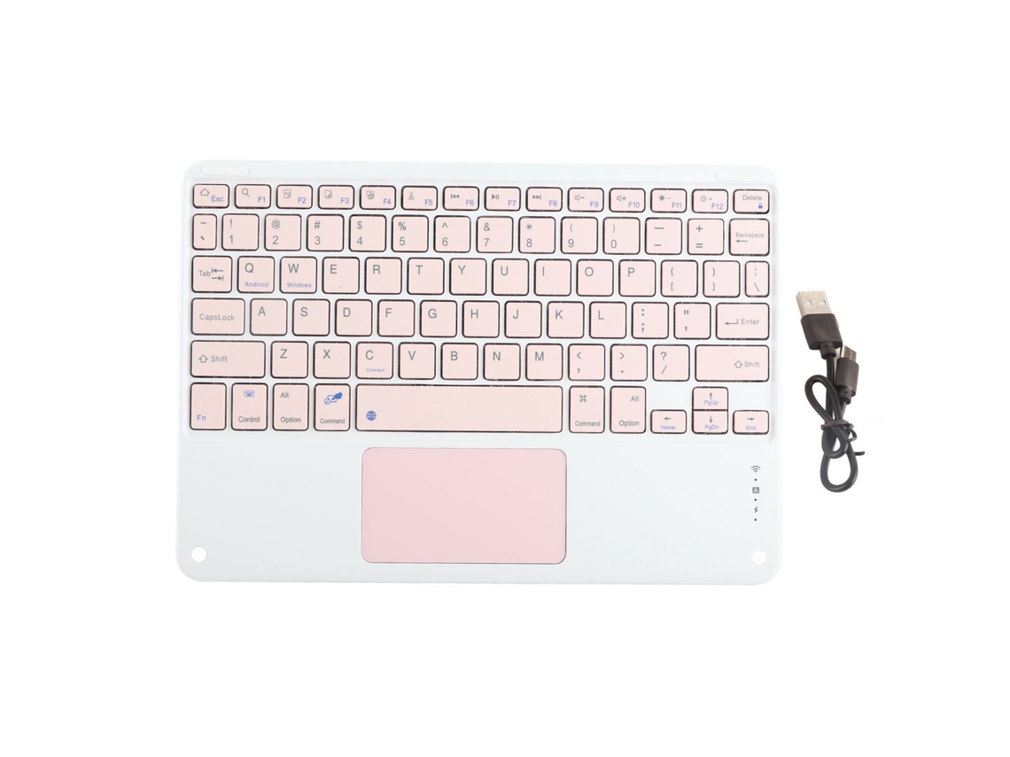 Aetheria teclado Bluetooth com Touchpad 78 Teclas Ultra Slim Silencioso Portátil Sem Fio Rosa