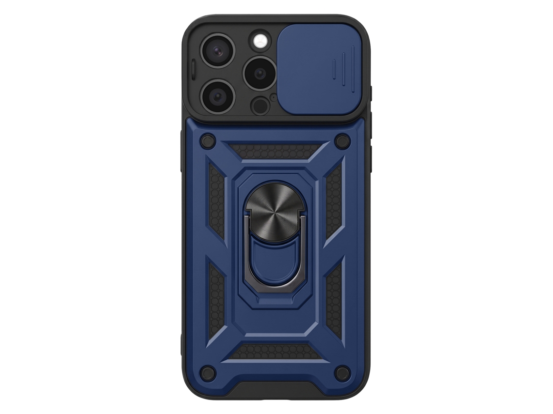 Capa Para Iphone 15 Pro Max Com Anel Magnético Rotativo E Proteção De Câmara Deslizante