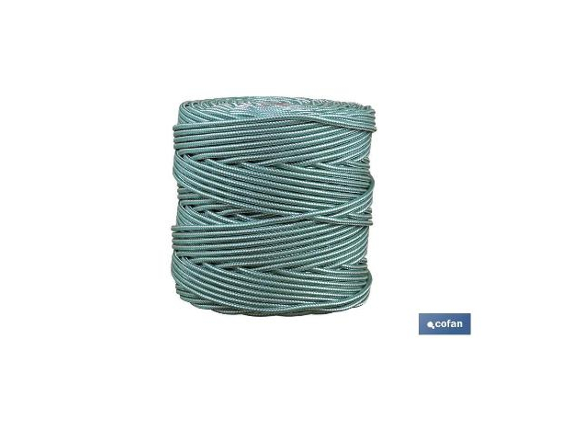 Bobina cordon trenzado poli 5 mm 200 mts bco/ vde