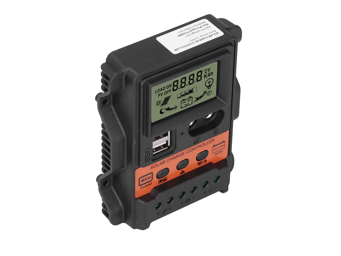 Laxiscreed Controlador De Carga Solar Com Visor Lcd E Duas Portas Usb Para Carregamento Rápido
