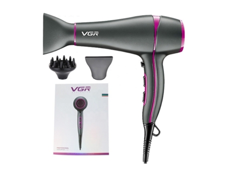 Secador de cabelo profissional DC Motor 2200 Watts Salon 2 velocidades Vgr V-402