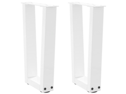 Vidaxl Pés Para Mesa De Centro Em V 2 Peças Branco 38x(42-43,3) Cm Aço