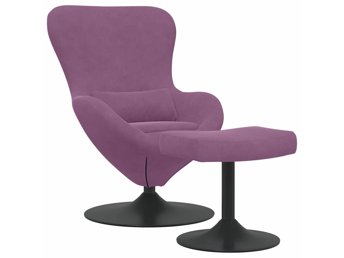 Cadeira Egg com Puff Roxo Veludo MAISON EXCLUSIVE