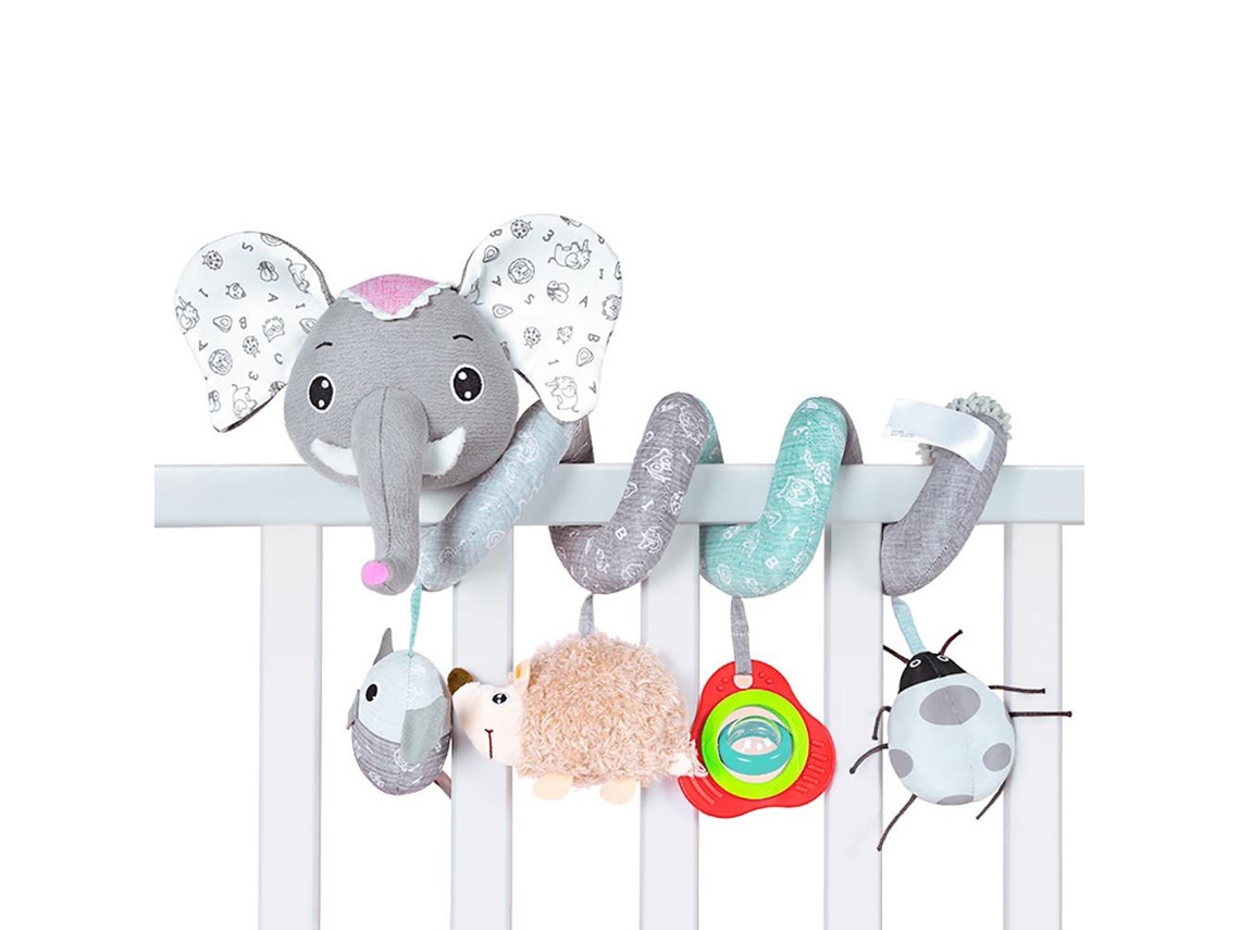 Primerox brinquedo Pendente Espiral de Pelúcia Elefante para Carrinho com Caixa de Música Suave