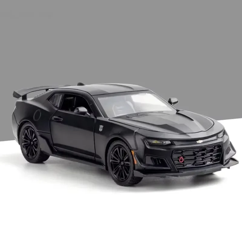 (camaro Preto) 1:24 - Miniatura De Carro - Metal Fundido - Portas Que Abrem - Funções De Som E Luz