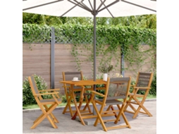 Vidaxl Cadeiras De Jardim Dobráveis 4 Pcs Madeira Acácia Maciça Cinza