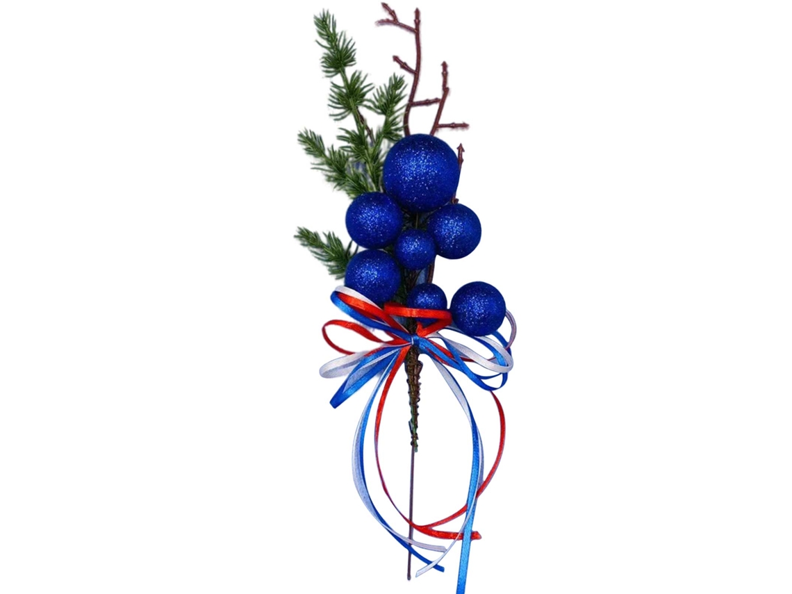 Ramos de Flores Blue Independence Day de 32cm com Bola de Espuma e Fio em Haste LAXISCREED