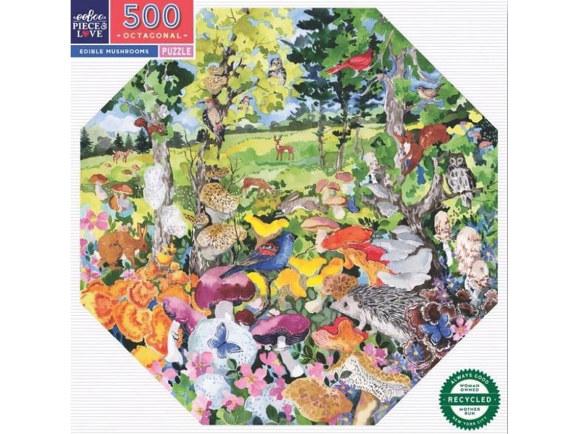 Puzzle Cogumelos Comestíveis 500 Peças Jogo Educativo Eeboo