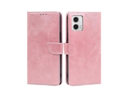 Capa De Celular Motorola Moto G73 5g Em Couro Texturizado Com Fivela E Aba.