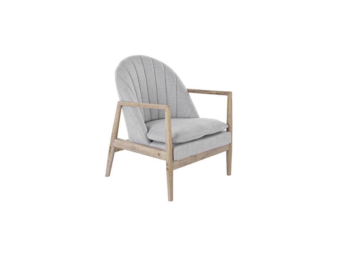 Poltrona DKD Home Decor Abeto Natural Poliéster Cinzento claro Moderno (68x69x89 cm)