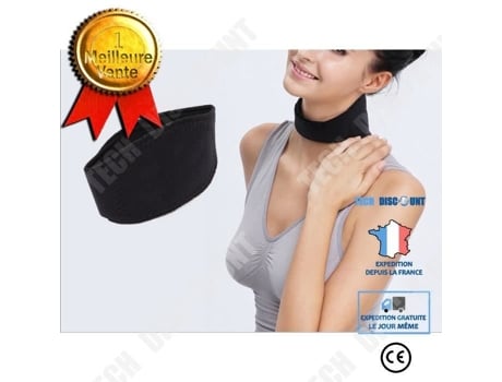 Cinto De Pescoço Aquecido Td Preto Alívio De Dores Musculares 1 Ano De Garantia Unissex