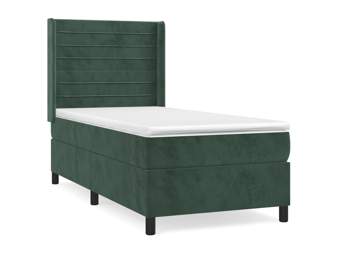 Box Spring Bed, Box Spring Beds Vidaxl Verde Veludo (90 X 190 Cm)