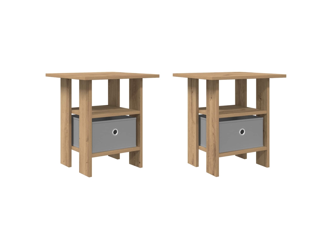 Conjunto 2 Mesa-de-cabeceira Vidaxl Castanho Derivados De Madeira (41 X 40 X 45 Cm)