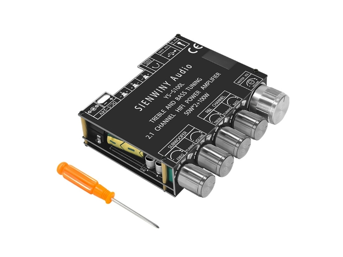 Amplificador Estéreo De 2.1 Canais Com Potência De 2x50w E Compatível Com Bluetooth.