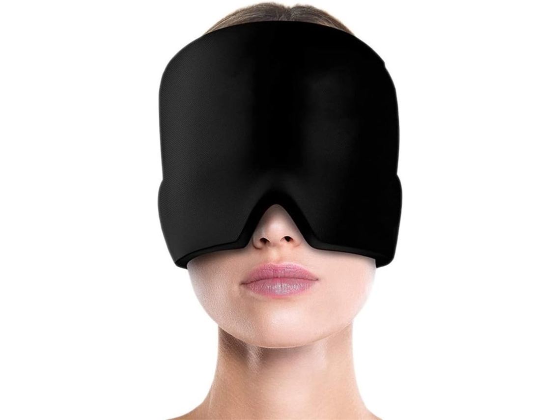 Máscara de Dormir Ajustável para Mulheres com Faixa de Cabeça Refrescante e Almofada de Gel AQUAFORGE