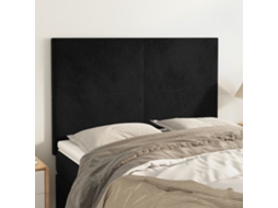 Vidaxl Cabeceira Preta 144x5x118/128 Cm Veludo