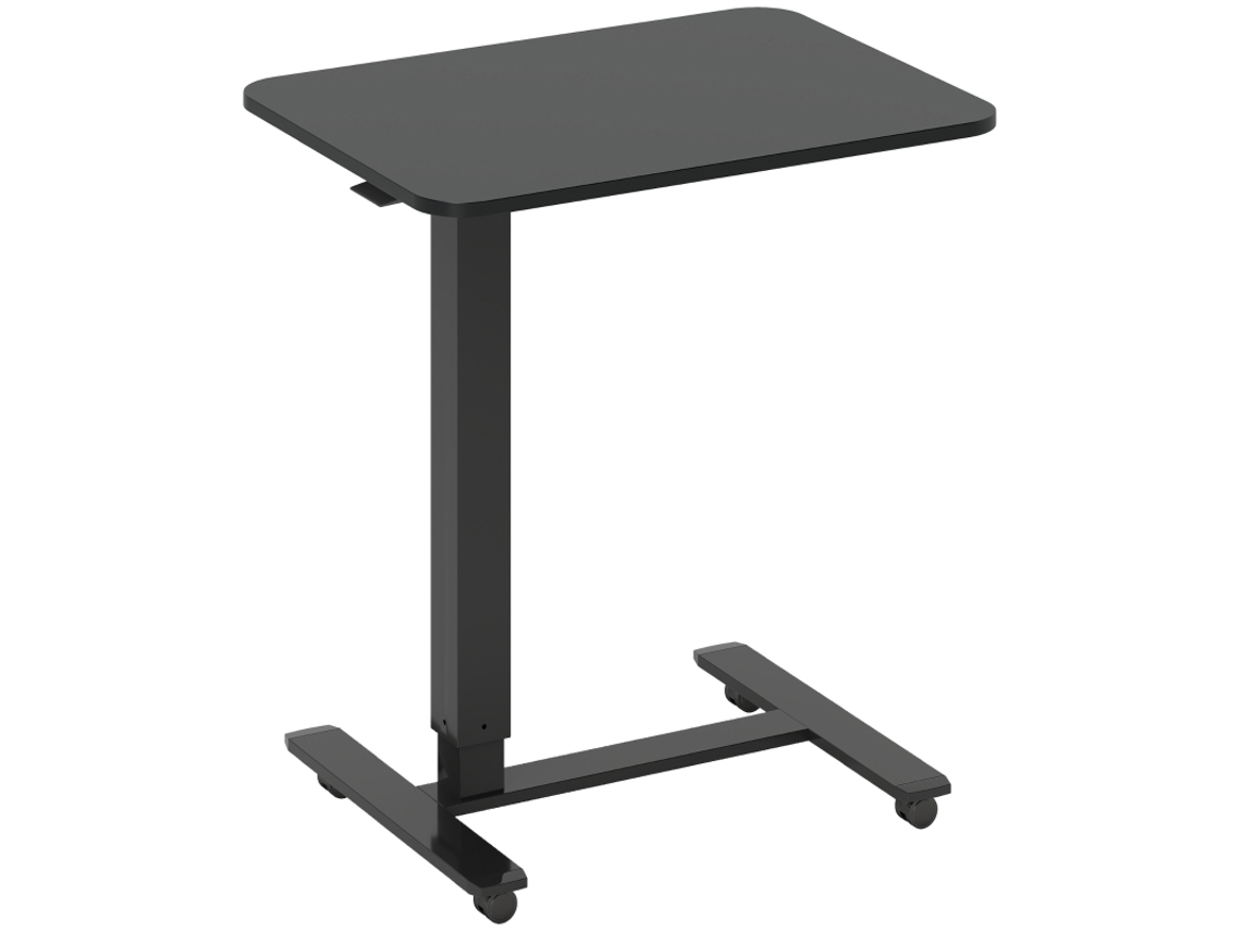 Mesa Altura Ajustável 4 Rodízios Formato C 65x48x70 110cm Preta