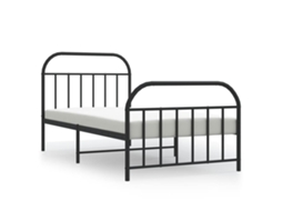 Estrutura de Cama com Cabeceira e Pés Metal Preto MAISON EXCLUSIVE 107x203 cm