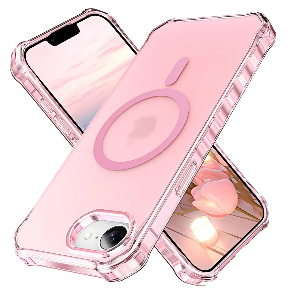 (rosa, Iphone 13 Pro) Capa Protetora Magnética, Compatível Com Magsafe, Antiderrapante E Resistente A Impactos, Material Pctpu