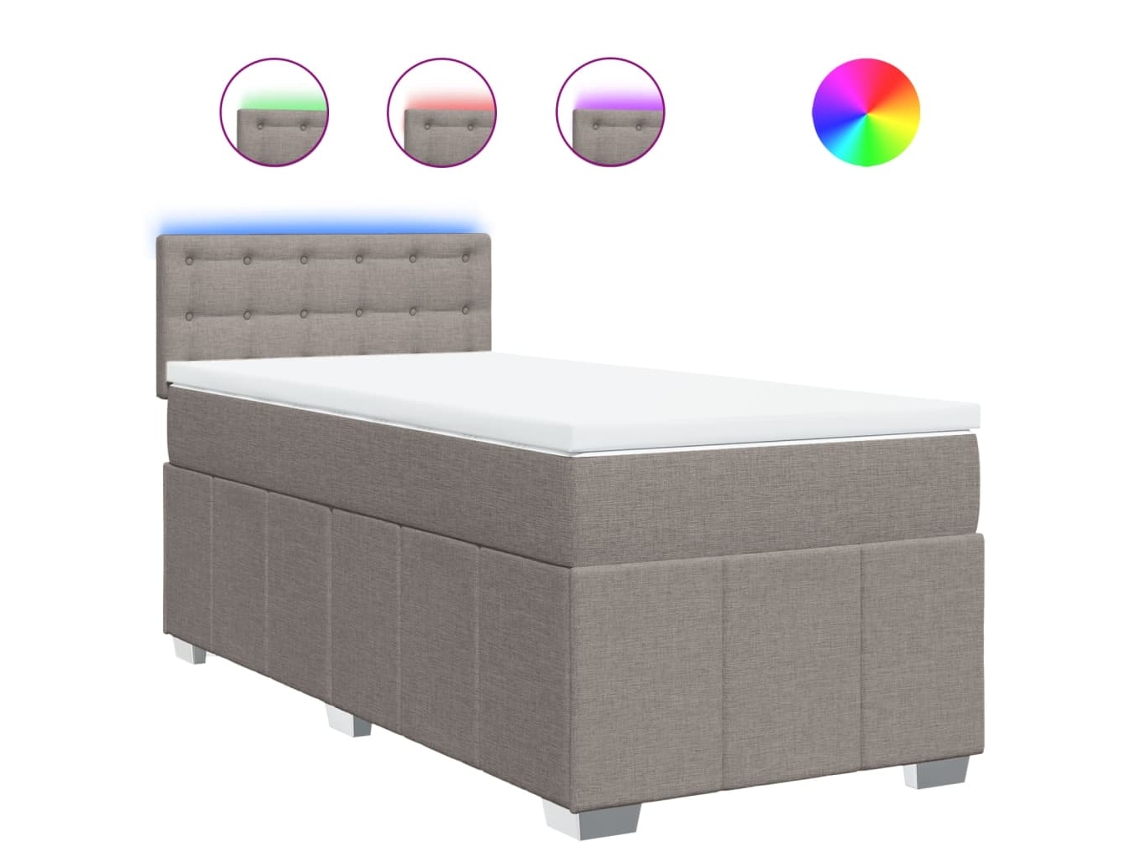 Box Spring Bed, Box Spring Beds Vidaxl Cinzento-acastanhado Tecido (100 X 200 Cm)