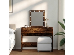 Vidaxl Toucador Com Led 100x40x130 Cm Carvalho Fumado