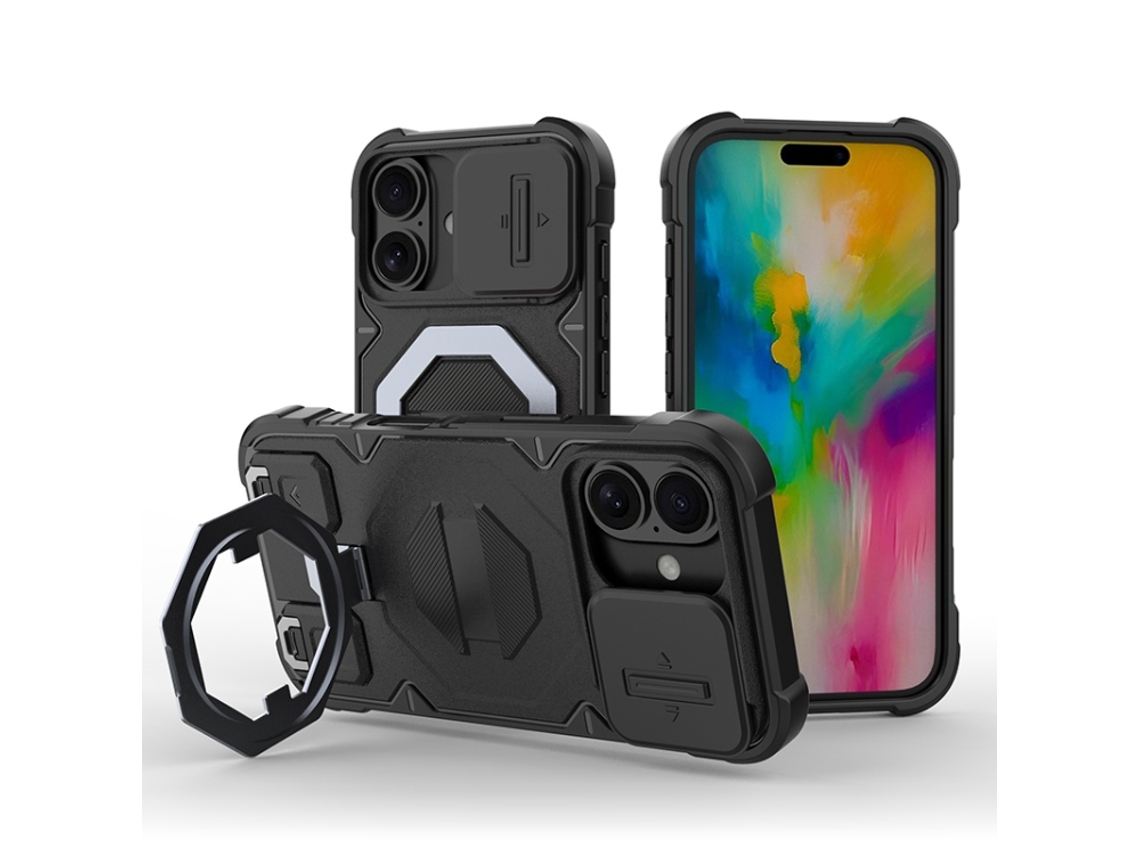 Capa Zruxe Compativel Com Iphone 16 (suporte Magsafe - Alca - Preto)