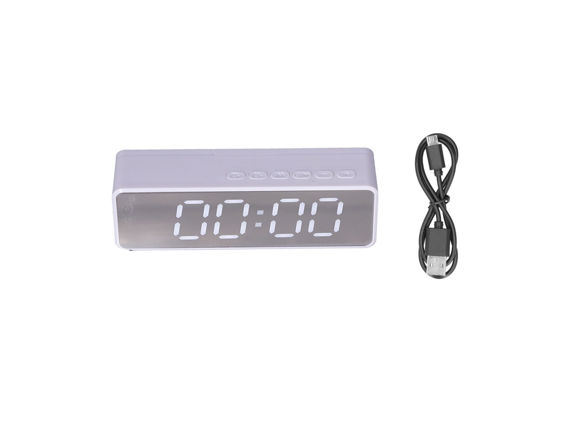 Altifalante Bluetooth LAXISCREED com Relógio e Espelho Led