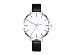 Relógio de Pulso Feminino de Quartzo Estilo Simples Couro Pu Casual e Negócio