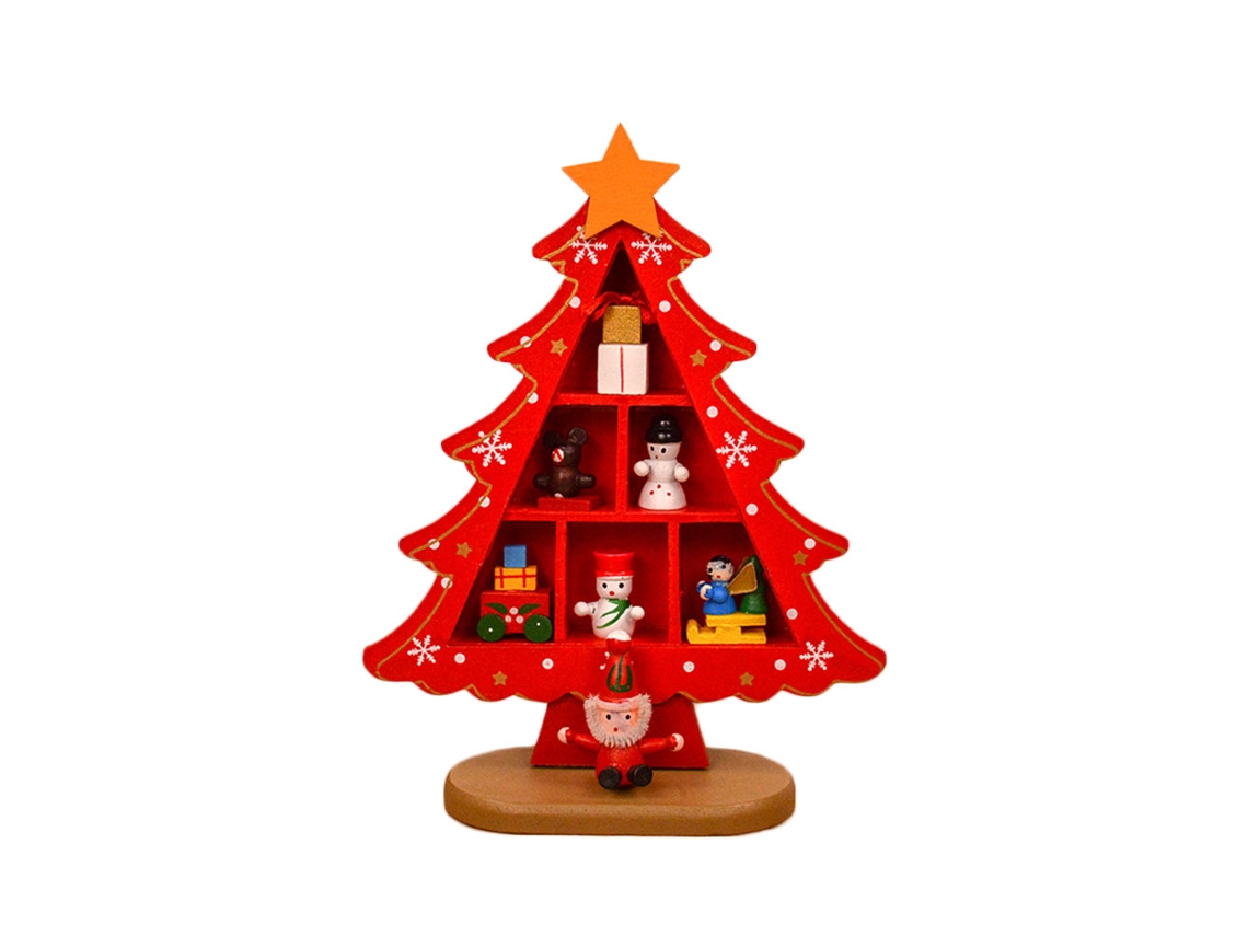Laxiscreed Árvore De Natal De Madeira Para Mesa, Decoração Festiva E Ambiente Natalício
