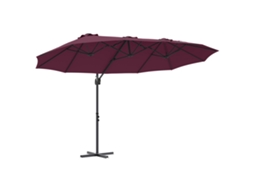 Conjunto 1 Parasol Outdoor Vidaxl Vermelho Poliéster (372 X 198 X 243 Cm)
