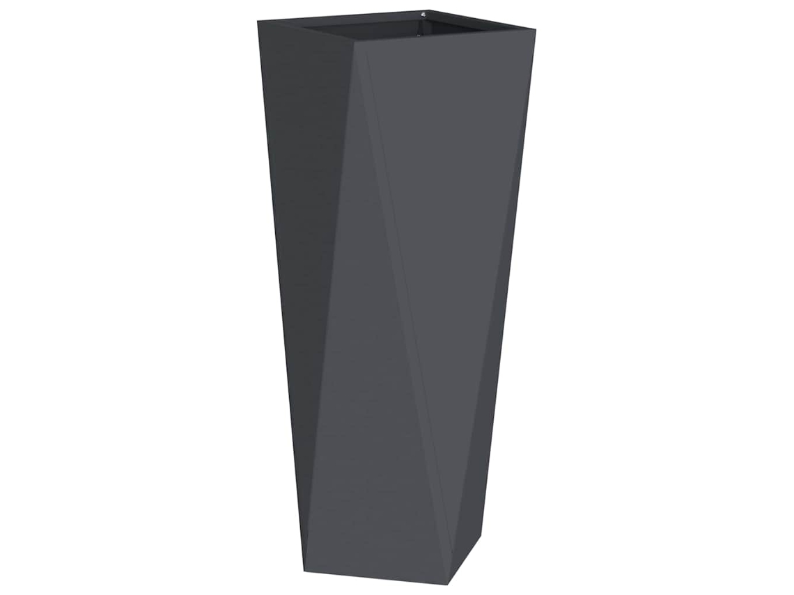 Conjunto 1 Caixa De Vaso Vidaxl Antracite Aço (30 X 30 X 75 Cm)